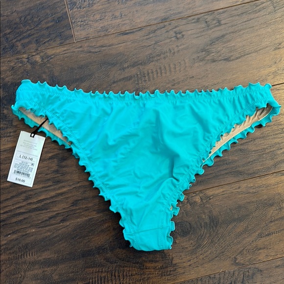 Turquoise Ruffled Bikini Bottom - Picture 3 of 3
